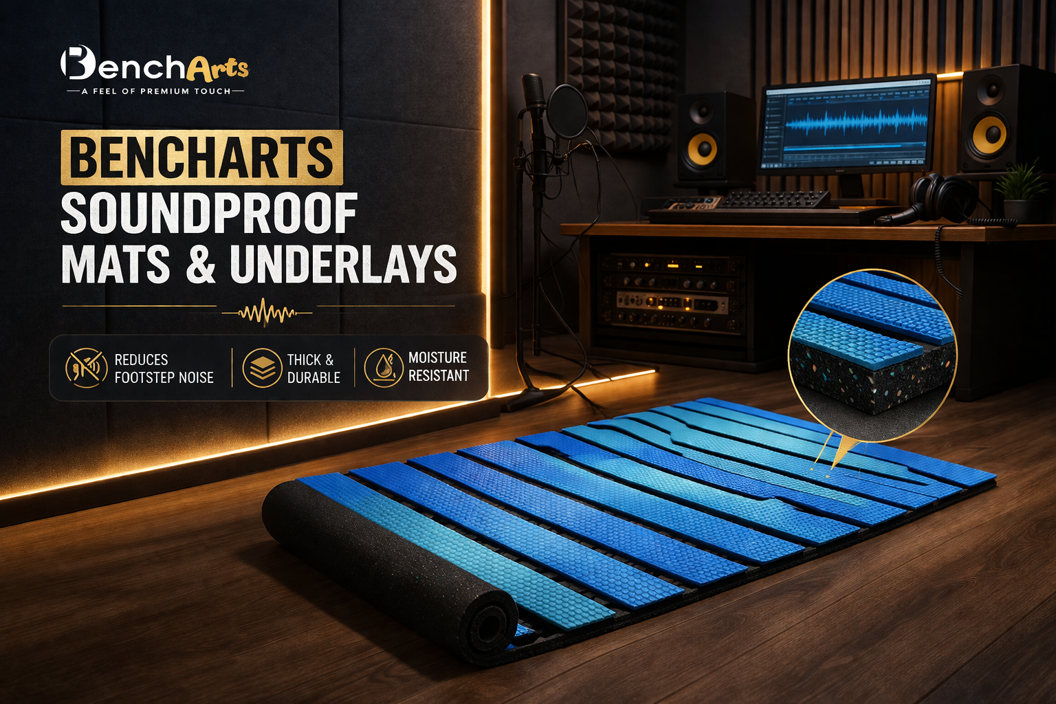 BenchArts Soundproof Mats & Underlays – Advanced Floor Noise Reduction Solution