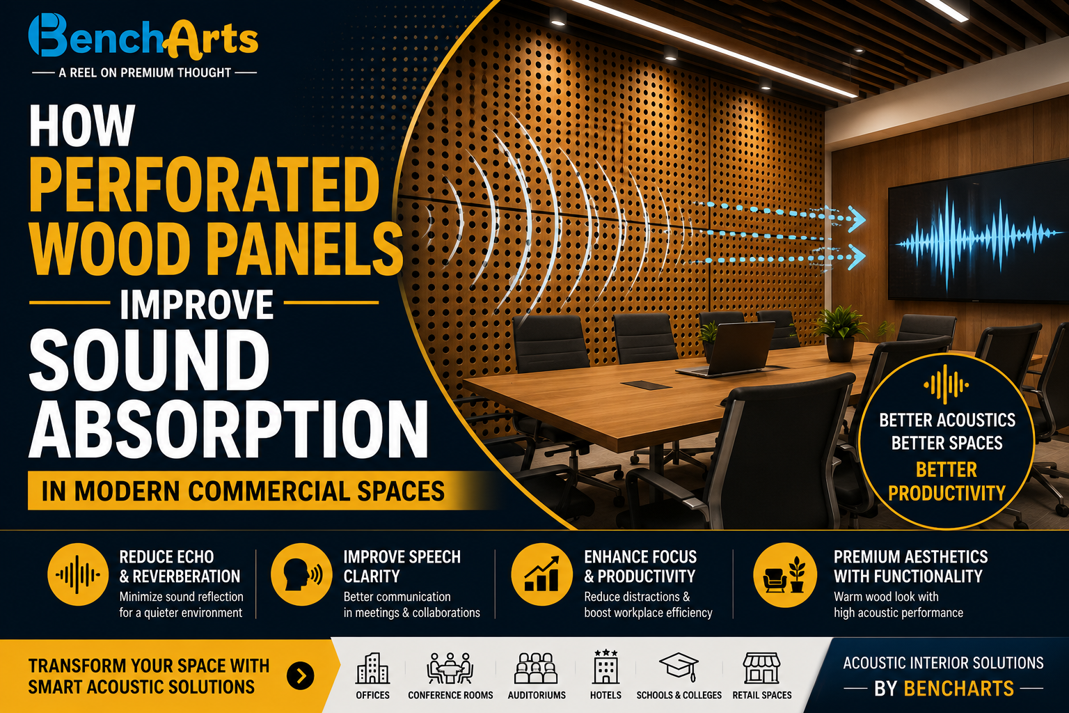 How Perforated Wood Panels Improve Sound Absorption in Modern Commercial Spaces